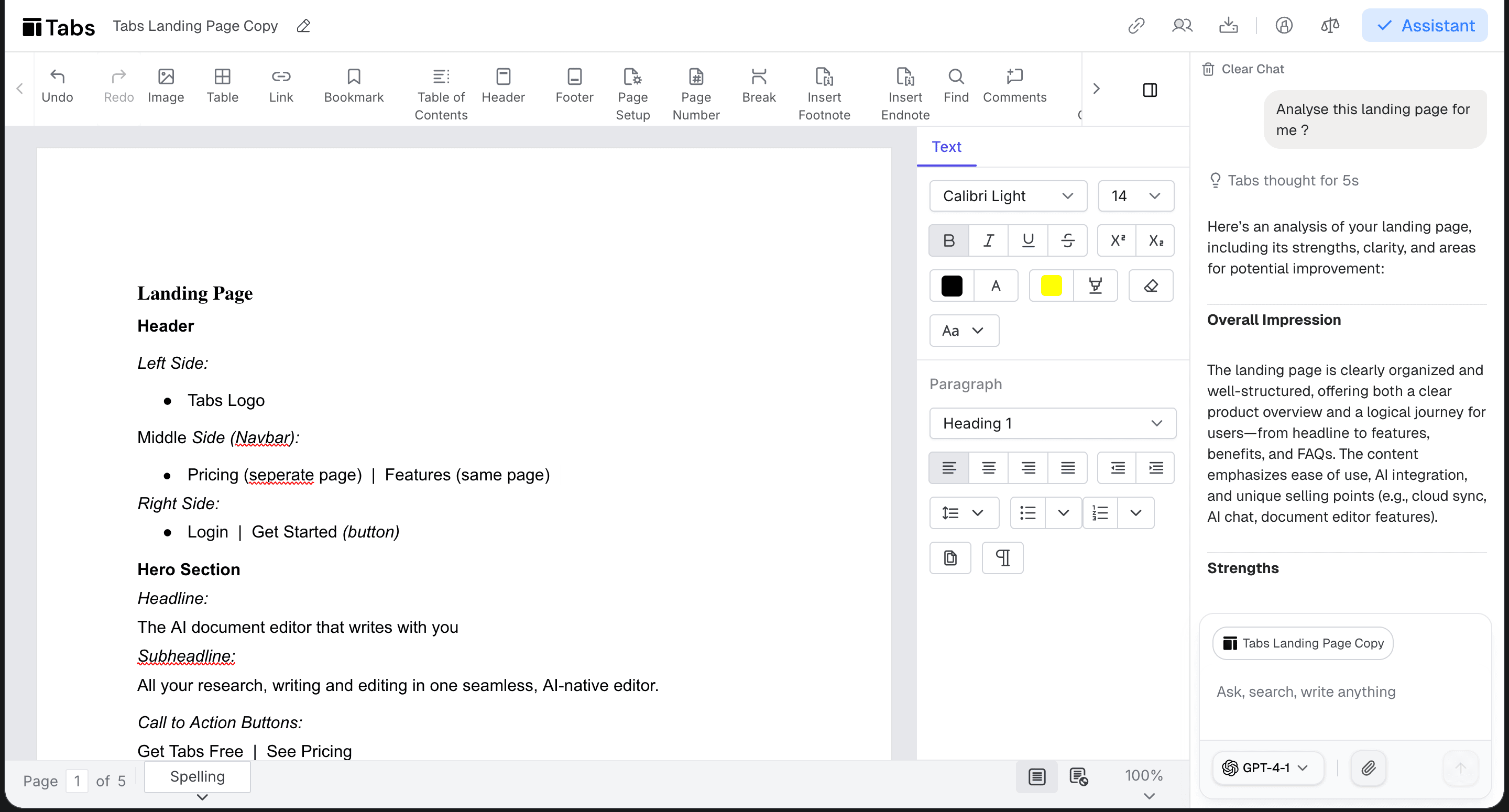 Tabs Editor