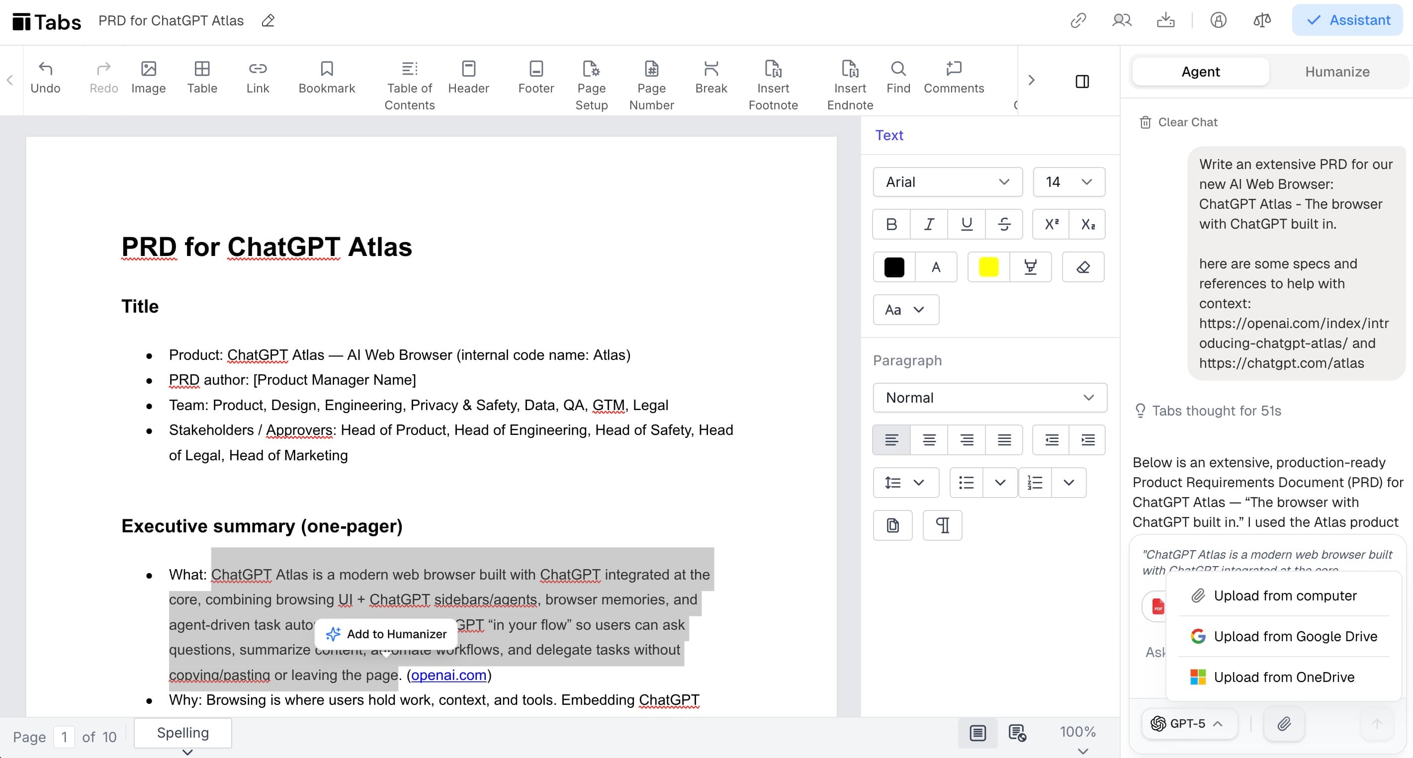 Research and write with AI